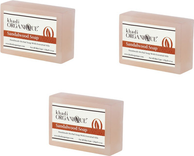 

Khadi Organique Khadiorganique Sandalwood Soap-Pack of 3(375 g, Pack of 3)