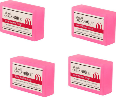 

Khadi Organique Khadiorganique Rose water Soap-Pack of 4(500 g, Pack of 4)