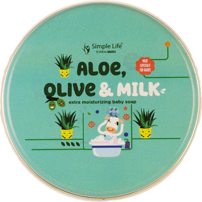

Simple Life ALOE,OLIVE & MILK EXTRA MOISTURIZING BABY SOAPS(125 g)