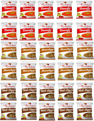 

richday Instant Soup Combo Offer: 10 Packets of Each Flavor contains 15 Grams Per pack(450 g)