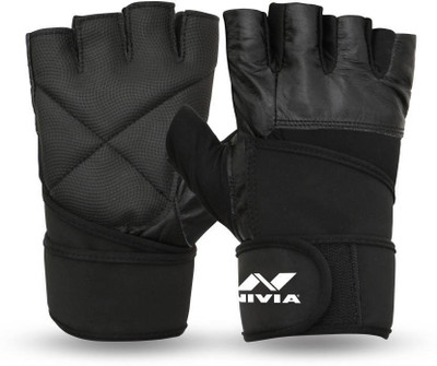 

Nivia Pro Wrap Perfect Fit Gym & Fitness Gloves (, Black