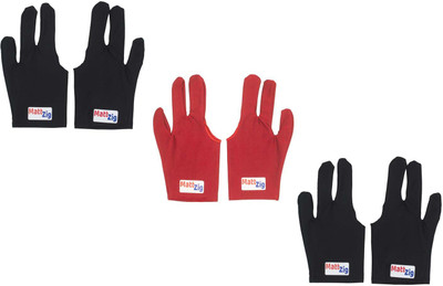 

MattZig Six Pcs of Pool Snooker Billiard Gloves (, Black, Red