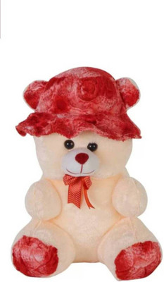 

HOMOKART Cream & Red Rose Cap Teddy bear - 24 inch(Beige, Red)