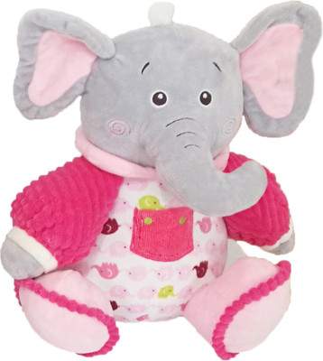 

My Baby Excels Elephant Plush with embroidered Sweater Pink & white 32cm - 32 cm(Pink, White)