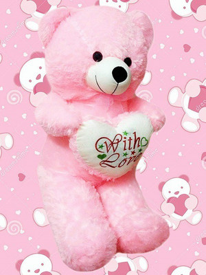 

ZYUMA Soft pink Color teddy bear 80 Cm (3 feet) - 80 cm(Black)
