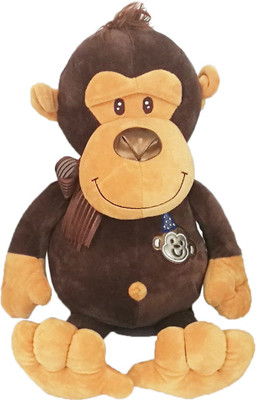 My Baby Excels Brown Monkey Plush with Scraf 33cm - 33 cm(Brown)