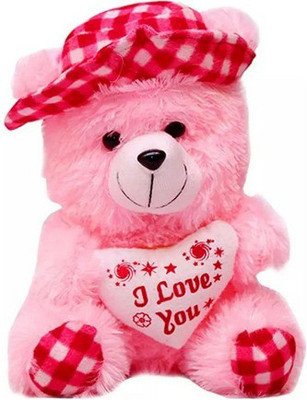 ZOONIO Pink Color Cap Teddy bear 40 cm - 40 cm(Pink)