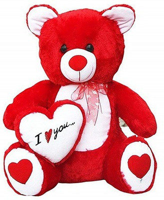 

ZOONIO Red Side Heart Soft Teddy bear 60 cm - 60 cm(Red)