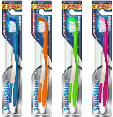 

Smiloshine Pro Whitening Toothbrush Soft Toothbrush(Pack of 4)