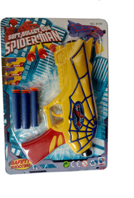 

welkins Spider man soft bullet gun with soft bullet(yellow)(Yellow)