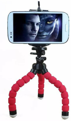 

Blue Birds Flexible Octopus Foldable Mini Tripod For All Smarthones With Universal Mobile Monopod Mount Tripod(red,black, Supports Up to 1000)