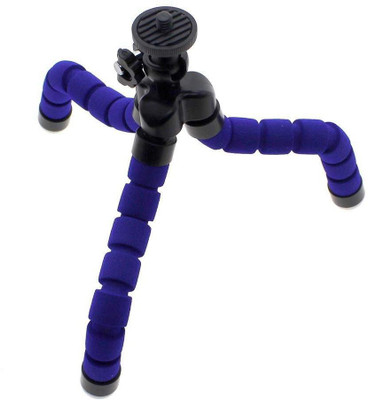 

LIFEMUSIC Phone Tripod, UBeesi Portable and Adjustable Camera Stand Holder with Wireless Remote & Cellphone Holder Tripod(Blue, Supports Up to 1000)
