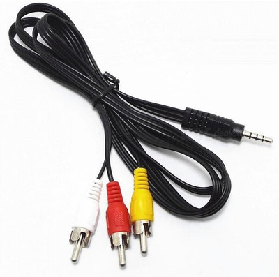 

Kebilshop TV-out Cable "3.5mm Aux Male To 3 RCA Male Audio Video Cable 3 Meter AUX Cable ,Copper For LED,LCD,TV,SET TOP BOX,HOME THEATRE,MOBILE(Black, For TV, 3)