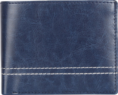 SAE Men Casual Blue Artificial Leather Wallet(8 Card Slots)
