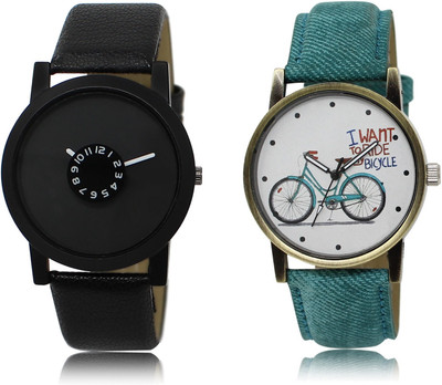 

Frolik 25-229 Stylist Design Formal Collection Set Of 2 Black And Green Color Men And Woman Watch - For Boys & Girls