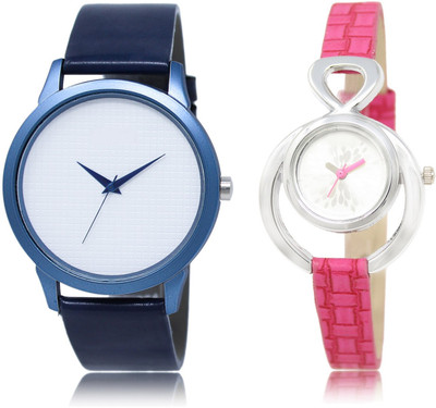 

Frolik 33-205 Stylist Design Formal Collection Set Of 2 Blue And Pink Color Men And Woman Watch - For Boys & Girls