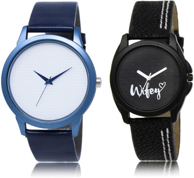 

Frolik 33-234 Stylist Design Formal Collection Set Of 2 Blue And Black Color Men And Woman Watch - For Boys & Girls