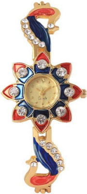 

Ismart Stylish Red-Blue r Peacock Gold Belt Watch For Girls & Women Watch Watch - For Women