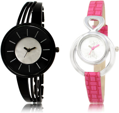 

Frolik LREM 212-205 Stylist Design Formal Collection Set Of 2 Black And Pink Color Woman Watch - For Girls