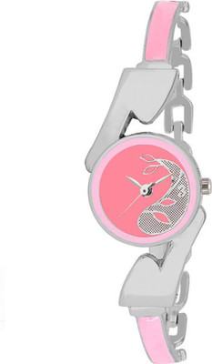 

AK NEW *FISH CUT* *PINK* DIAL SILVER CHAIN Fast Selling Women Watch Watch - For Women