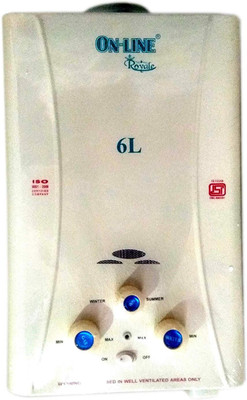 

Online 6 L Gas Water Geyser(White, Royale)
