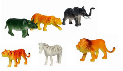 

Johnnie Boy Educational Toys And Fun 6 pcs NON TOXIC PVC Material Wild Animals Figure Set(Multicolor)