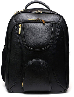 

JASHMIN Leather Laptop Backpack 18 L Laptop Backpack(Black)
