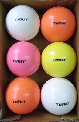 Tima WIND PVC/Synthetic Training Coaching Soft Incredible Swing Practice Cricket Balls Cricket Synthetic Ball Pack of 6, Multicolor Tima Cricket Balls