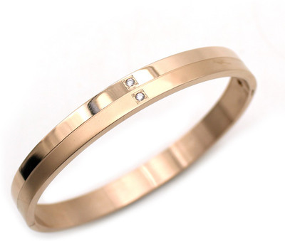 

Indi Creation Stainless Steel Cubic Zirconia Kada, Silver