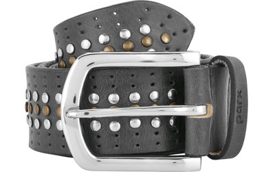 Parx Men Party Grey Genuine Leather Belt, Black