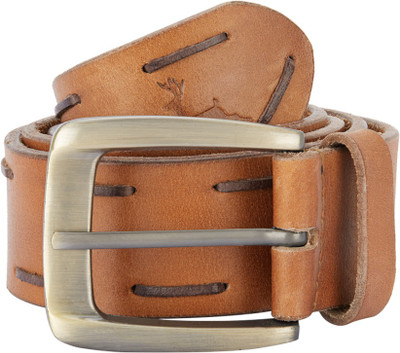

Parx Men Casual Khaki Genuine Leather Belt, Dark khaki