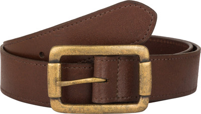 FRONC Men Brown Genuine Leather Belt