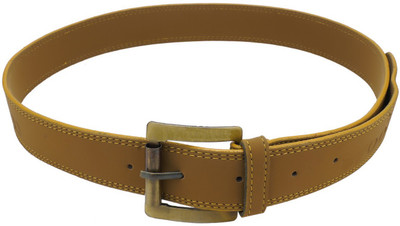 

FERRET Men Casual Khaki Artificial Leather Belt, Yellow
