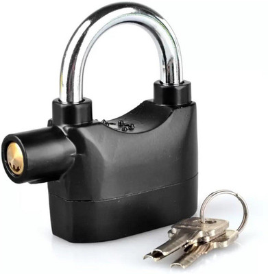Aashish Motor Bike Alarm Lock Sensor Security Siren Padlock Metal FWEUK Pad Lock(Black)