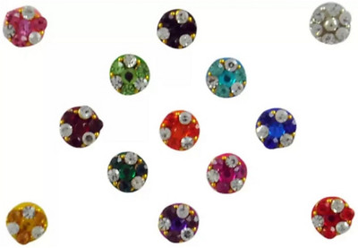 

beauty gold color stone designer small bindi for beautiful lady & girl forehead, nails Multicolor Bindis(mugli marathi, bengali bindi, Bollywood style)