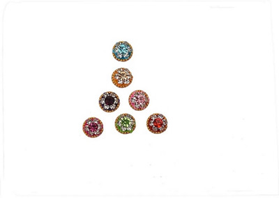 

beauty gold designer round bindi for beautiful lady & girl forehead, nails Multicolor Bindis(mugli marathi, bengali bindi, Bollywood style)