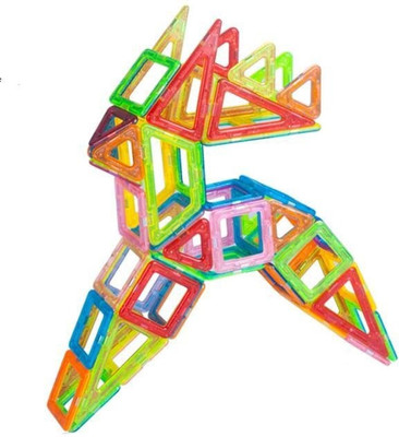 

HALO NATION 58 Pcs Magnetic Building Tiles 3D Magnet Toy for Kids Stacking Constructive Toy Creative Inspiration for Children Educational Magnetic Blocks(Multicolor)