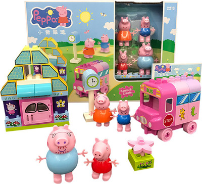 

HALO NATION Peppa Pig Happy Bus Journey Blocks - First Adventure(Multicolor)
