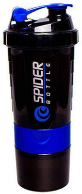 

Spider Bottle Spider 3in 1 Protein Milk Plastic Shaker.500ml Black Colour(de-027) 500 Shaker(Pack of 1, Blue), Blue & black