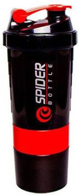 

Spider Bottle Spider 3in 1 Protein Milk Plastic Shaker.500ml Black & Yellow Colour(de-025) 500 Shaker(Pack of 1, Red), Red& black