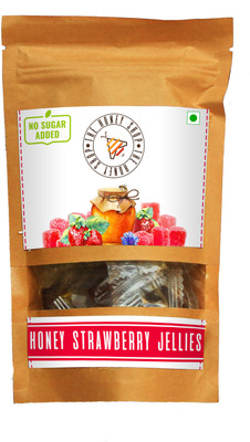 

THE HONEY SHOP Honey Strawberry Jelly Real Fruit (100% Pure Honey, Healthy, Sweet, No Added Sugar) Strawberry Jelly Candy