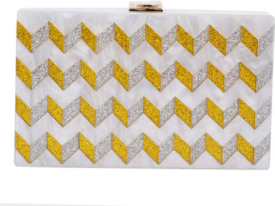 

Coral Tree Casual, Party White, Gold Clutch, Gold;white
