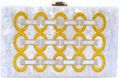 

Coral Tree Casual, Formal, Party White Clutch