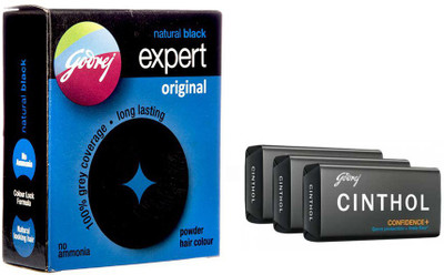 

Godrej expert original (3g x24units)+cinthol confidence plus soap(50g x 3 units) combo special pack(Set of 2)