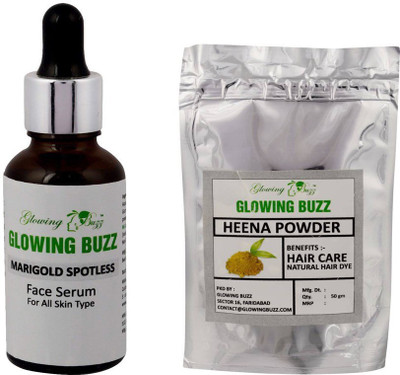 

Glowing Buzz Combo of face serum and Heena powder(Set of 2)