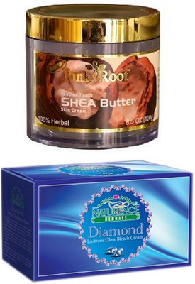 

Pink Root SHEA BUTTER CREAM 100G WITH NATURENCE DIAMOND BLEACH 200G(Set of 2)