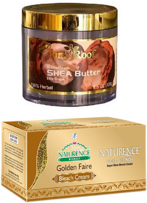 

Pink Root SHEA BUTTER CREAM 100G WITH NATURENCE GOLD BLEACH 200G(Set of 2)
