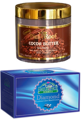 

Pink Root COCOA BUTTER SCRUB 100G WITH NATURENCE DIAMOND BLEACH 200G(Set of 2)