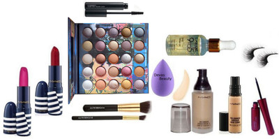

Divas Beauty Sponge Puff&Mac Professional Beauty's Girl For Skin Combo Makeup Kit(Set of 12)