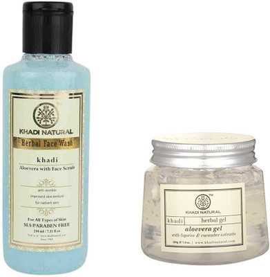 

Khadi Natural Aloevera Facewash and Aloevera gel(Set of 2)